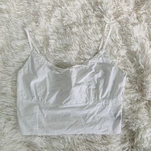 White tie front tank top